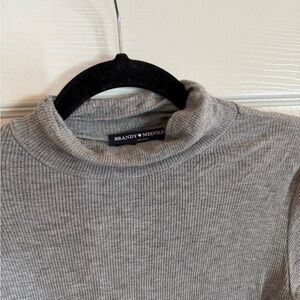Brandy Melville Heather Gray Ribbed Top